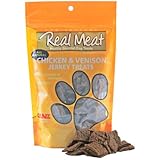 THE REAL MEAT COMPANY 828005 Dog Jerky Chicken/Venison Treat, 4-Ounce