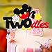 MALLMALL6 Mouse Inspired Birthday Cake Topper Twodles Mouse Birthday Party Supplies Cute Cake Decorations Two Years Old Mouse Themed Birthday Party Favors for Toddlers Boys Girls