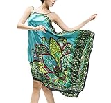 Tangkula Women's Polyester Long Plus Size Nightgown with Shoulder Strap (Lake Blue)