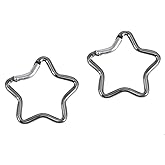 2Pcs Gray Color Carabiner Clip, Star Shaped Climbing Buckle, Aluminum Alloy Heavy Duty Keyring Hook for Camping Fishing Hiking Traveling Aluminum Key Chain Clip Accessories Outdoor, Car Keychain