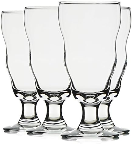 Hikari Smoothie Glasses &amp; (12) Plastic Straws, Perfect for Smoothies, Desserts, Shakes, Ice Cream, Sodas or Any Beverage. Set of 4