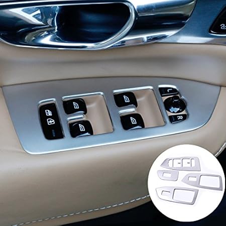 Amazon Hotrimworld インテリア 車 ドア ウィンドウ スイッチ ボタン フレーム トリムカバー 4個 ボルボ Xc90 16 19用 内装パーツ 車 バイク