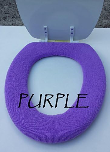 Bathroom Toilet Seat Warmer Cover Washable (Purple)