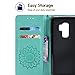 Leather Wallet Case for Samsung Galaxy S9 Plus (2018 Release), Credit Cards & Changes Holder, Colorful Art Mandala Design, Magnetic Durable Flip Cover Kickstand case for S9 Plus(6.2 inch)-Green