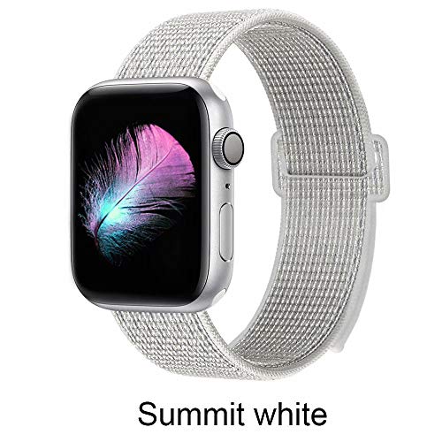 HILIMNY Compatible for Apple Watch Band 44mm, New Nylon Sport Loop, Adjustable Closure Wrist Strap, Replacement Band Compatible for iwatch Series 3 2 1(44mm, Pack 4 C)