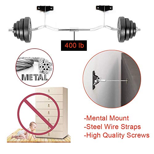 Furniture Anchors Anti Tip,4 Pack Furniture Straps Baby Proofing Anti Tip Furniture Anchors Kit, Metal Earthquake Straps to Wall Keeping Baby Pet Safety from Falling Furniture