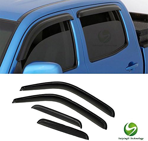 Saiyingli for 99-04 Jeep Grand Cherokee WJ 4pcs Dark Smoke Outside Mount Style Sun Rain Guard Vent Shade Window Visors