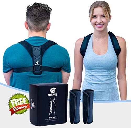 Back Brace - Figure 8 Posture Corrector for Men and Women | Improves Upper Back Orthopedic Support | Clavicle & Shoulder Straightener | Discreet Adjustable Neck Strap | Under Clothes or Over Shirt