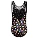BAOHULU Girls's One Piece Sparkle Gymnastics Tank Leotards-Sparkle Galaxy Butterfly Pumpkin Print Cosplay Costumes Halloween Clothes (Tag.No 12A (recommended age 11-12 Years), BlackEmoji)