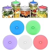 Chris.W 5pcs Silicone Waterless Airlock Fermentation Lids Wide Mouth Mason Jar Fermenter Caps for Making Sauerkraut Kimchi (8