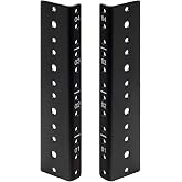 NavePoint 4U Vertical Rack Rail Pair DIY Kit with Hardware, Black