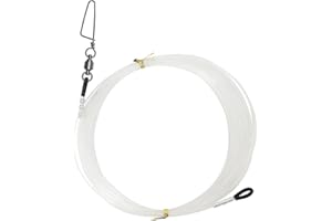 BLUEWING High Speed Wahoo Trolling Shock Leader with 25ft 250lb/300lb/400lb Mono Line and Stainless Steel Large Snap Swivel for Saltwater Fishing