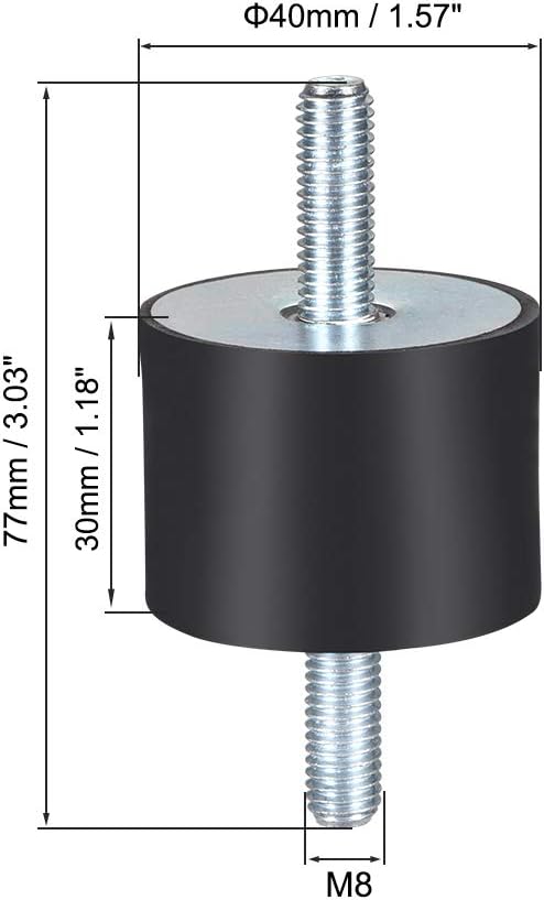 sourcing map 40 x 30mm Rubber Mounts,Vibration Isolators,Shock Absorber with M8 x 23mm Studs - Image 3