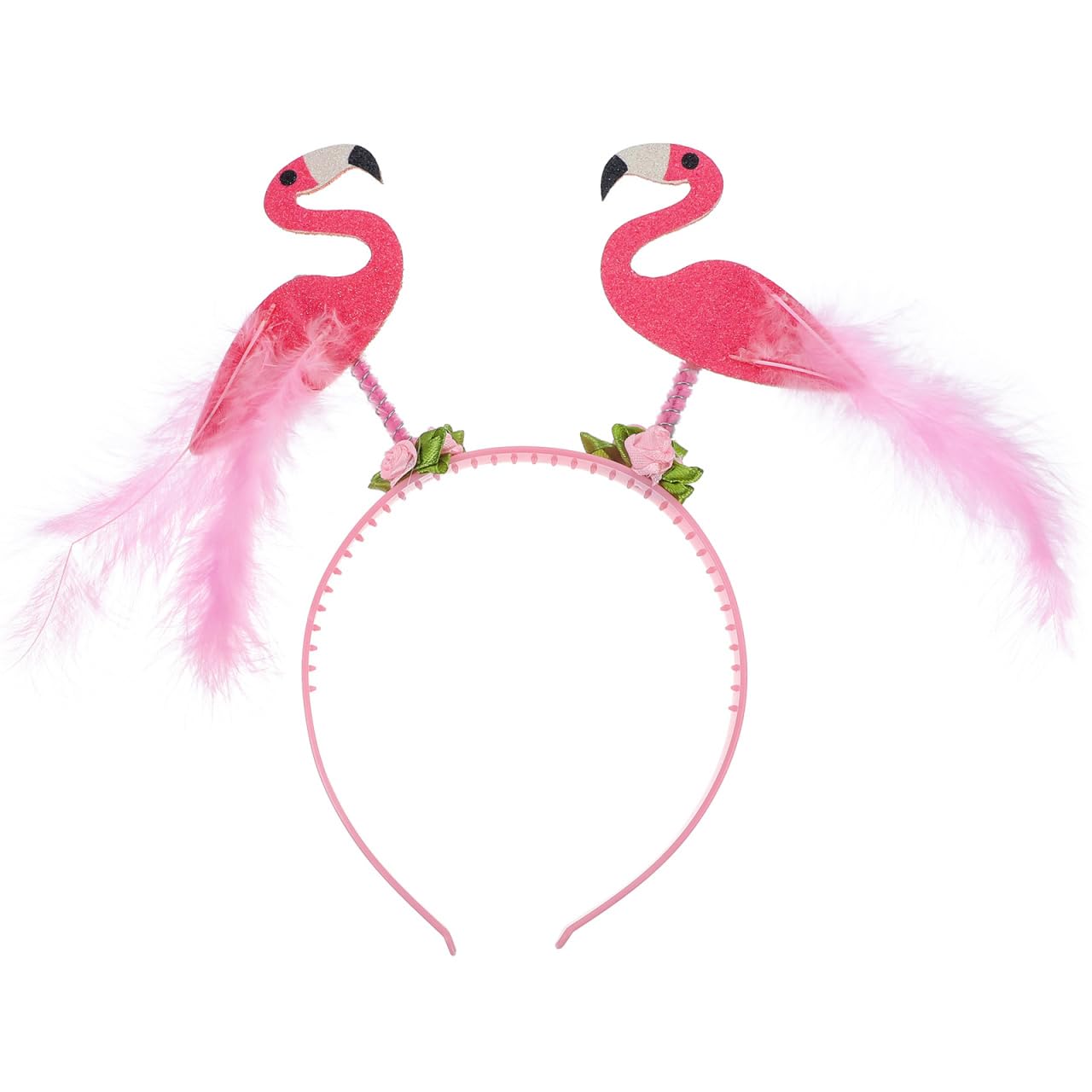 ifundom Flamingo Headband Women Headdress Hawaiian Party Hair Hoop Tropical Head Bopper for Summer Birthday and Carnival Accessories