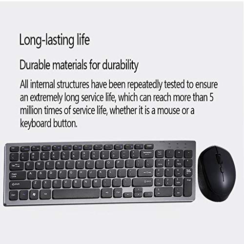 Wireless Keyboard and Mouse Combo, Full Size Wireless Keyboard and Mouse Set,2.4GHz Silent USB Wireless Keyboard Mouse Combo for Windows, Computer, PC, Notebook, Laptop/IRONGRAY