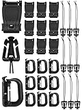 Tatuo 30 Pieces Tactical Gear Clip Strap for Molle Backpack Webbing Attachments Ring Hook Tactical Vest Belt (Style A)
