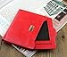 Miraclekoo Bifold Wallet Slim Purse Credit Card Holder Womens/mens Soft PU Leather Zipper Handbag (Red)