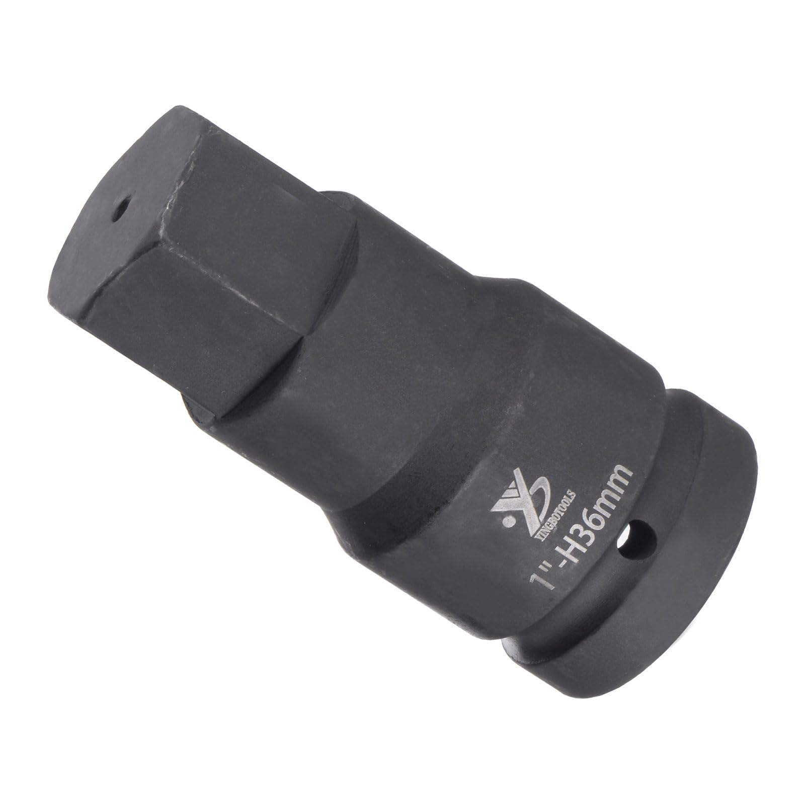 CoCud Impact Hex Bit Socket, 36mm Hex Bit 1" Square Drive 102mm Length, CR-MO Chamfer Design Pin Hole Metric Hex Socket - (Applications: for Automotive Electric Repair)