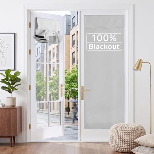 RYB HOME Blackout French Door Curtains Set of