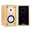 Auna line-300-SF-BH houten design boekenplankluidsprekers 2-weg home cinema hifi boxen paar (35W RMS, passief…