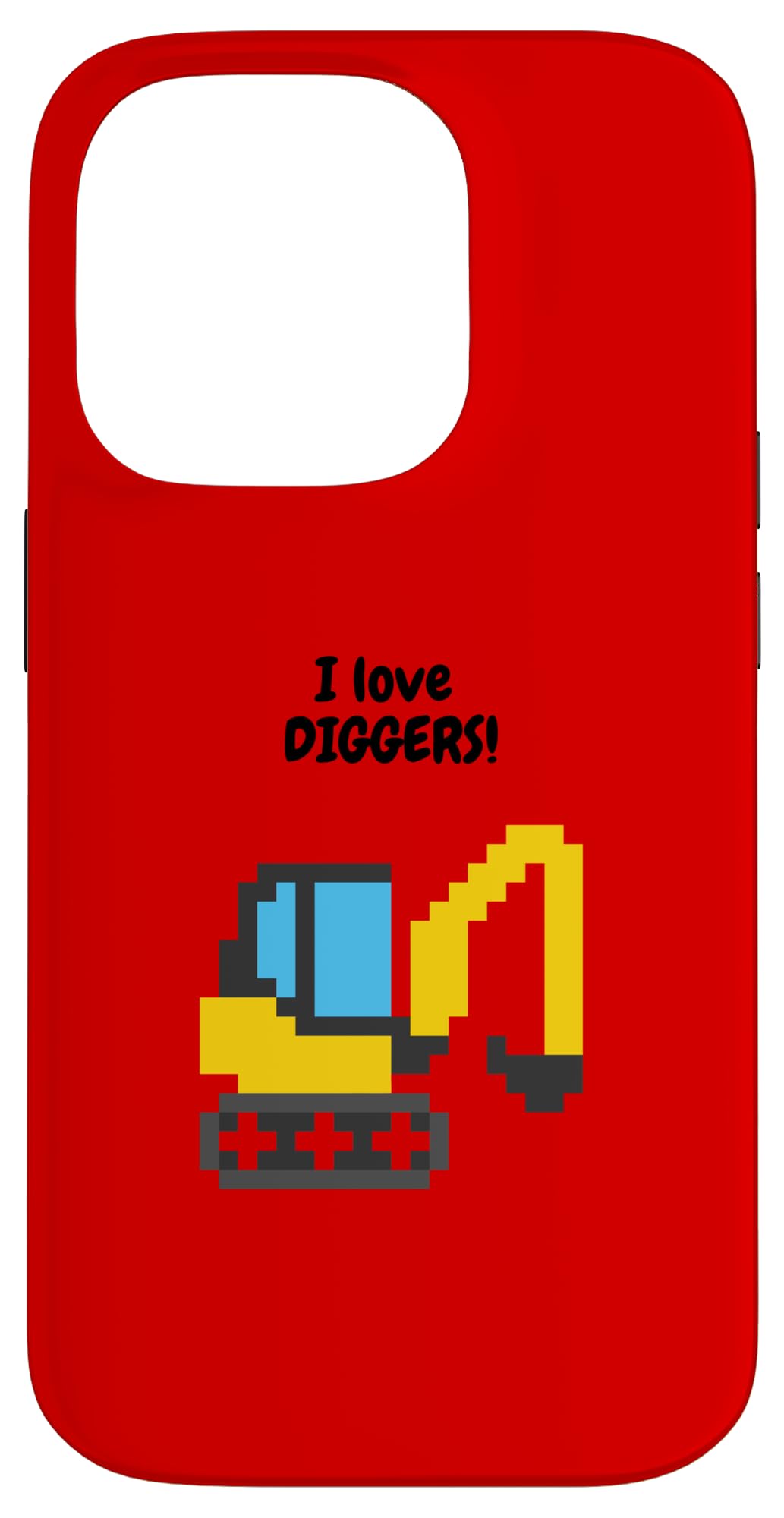 I Love Diggers – Pixel Art JCB Excavator Gift Case for iPhone 14 Pro