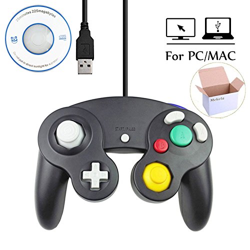 Mekela Classic Wired USB PC Controller Joystick Gamepad resembles Gamecube Game Cube for PC Windows MAC (USB Black)