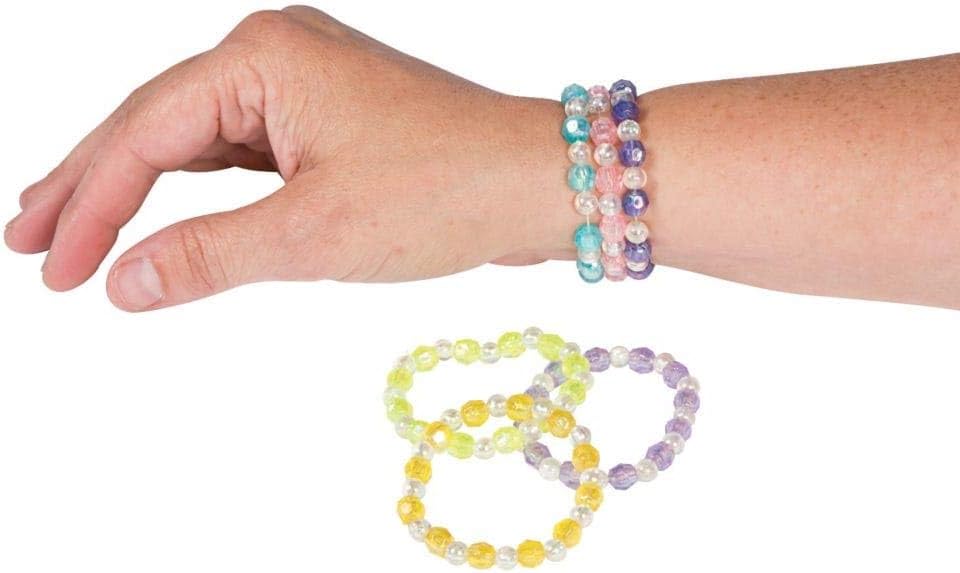 Amazon Com Assorted Plastic Iridescent Bead Bracelets 24 Pcs