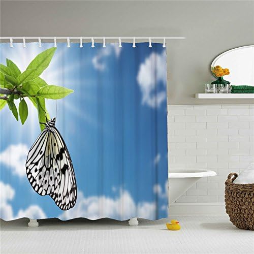 Fairy Butterfly Shower Curtain for Home Decoration 69 by 84 Inch