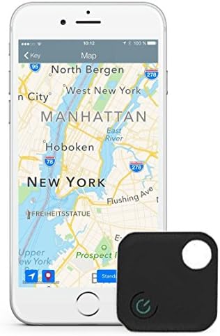 Komire Mini Smart Key Finder Phone Finder, Wireless Bluetooth Tracker Anti-lost alarm, Kid Wallet Bag Pet GPS Locator with App for Android IOS, Supporting Remote Self-Timer and Record (Black)