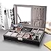 EleLight Black Jewelry Box 8 Slots Watch Organizer Storage Case with Lock and Mirror for Men Women