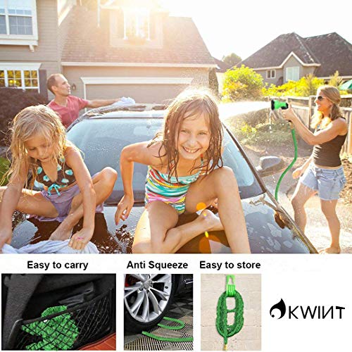 OKWINT 50 FT Garden Hose Expandable Water Hose with Double Latex Core, 3/4 Solid Brass Fittings, Durable Outdoor Gardening Flexible Hose for Yard, 8-Mode High Pressure Spray Nozzles