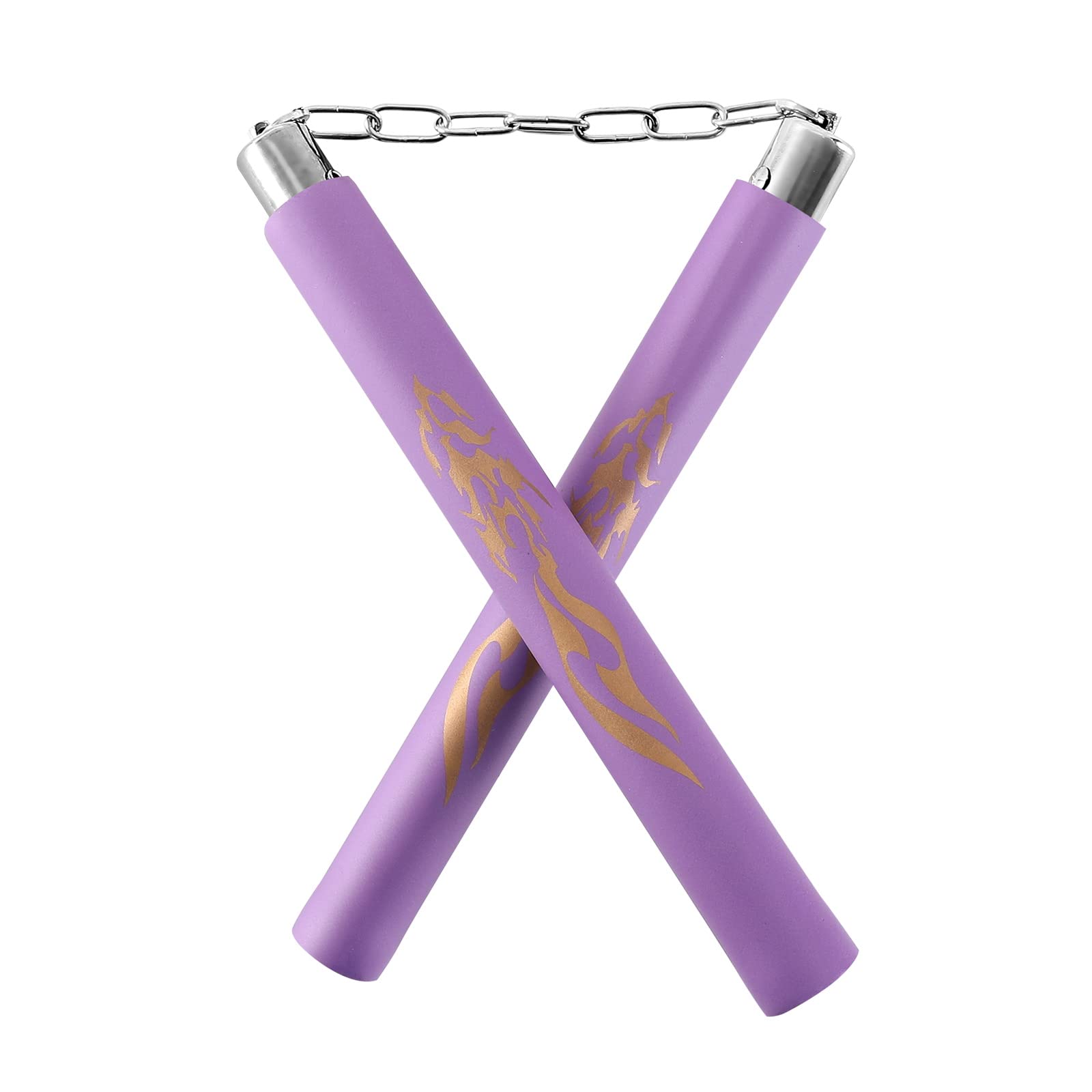 AUFIKR Portable Foam Nunchucks, Training Nunchakus Suitable for Beginners (Purple)