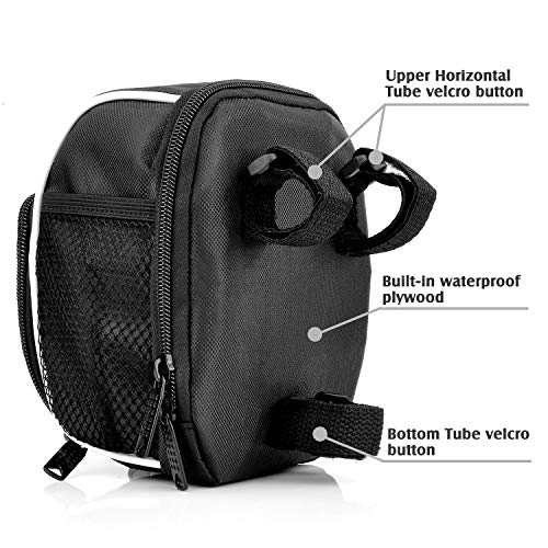 BOBILIFE Bike Handlebar Front Bag, Cycling Bicycle Handlebar Bags Front Frame Tube Basket with Rain Cover