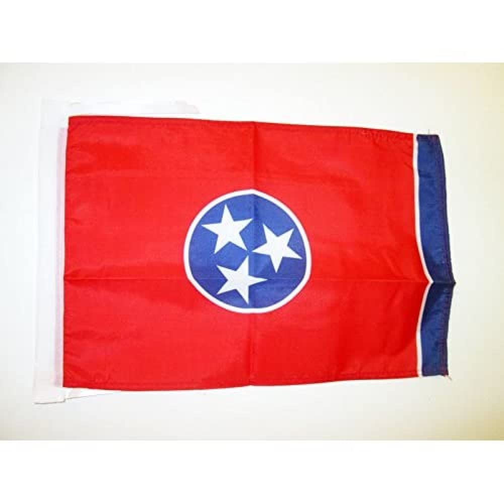 AZ FLAG - Tennessee Flag - 18'' x 12'' - 100% Polyester US state of Tennessee Small Banner with Two Cords - Fade Resistant - Vivid Colors - 18x12 in - 45x30 Cm — image 1