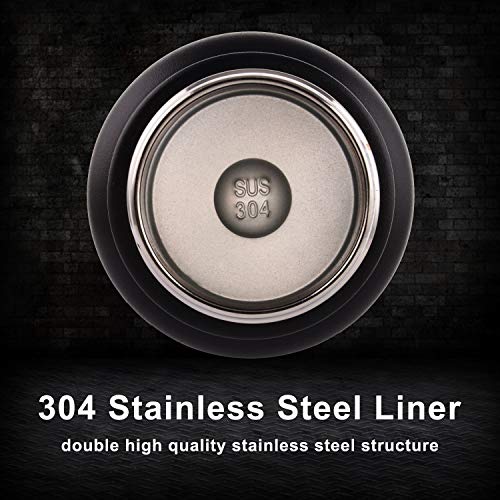 MEMX Stainless Steel Vacuum Insulated Water Bottle, 17 Ounce Sports Thermos Flask, Built-in Filter Thermo Mug, Keeps Hot or Cold with Double Wall Insulated Sweat Proof Design, Black.