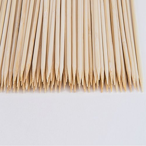 CHuangQi Natural Bamboo Skewers (Pack of 150,4mm,12-Inch) for BBQ, Shish Kabobs,Appetizers