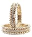 Traditional Bollywood Fashion Gold Tone Faux Pearl Polki Indian Bangle Ethnic Partywear Jewelry MB-18 (2.4 Inches)