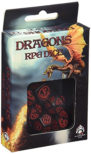 Q Workshop Black & Red Dragons Dice (7)
