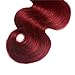 Prettiharr Two Tone Black to Maroon Ombre Hair Extensions Weaves 7A Peruvian Virgin Hair Body Wave Human Hair 3 Bundles 1B/99J Black+Burgundy 100g Mixed Lengths (20 22 24 inch)