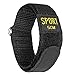 IVAPPON Hook Loop Sport Watch Strap 18mm 20mm Nylon Straps Black Blue Fastening Watchband (20mm, Black(Silver Stainless Steel Buckle))