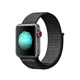 Tentan Woven Nylon Strap Replacement Sport Loop Nylon Band for Apple Watch Band Series 3 Series 2 Series 1 All Versions (42MM Black)
