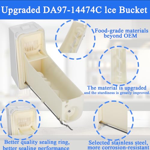 Upgraded DA9714474C, DA9714474A, DA9712604D Refrigerator Ice Buckets