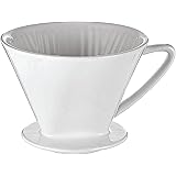 Cilio C104943 Porcelain Coffee Filter/Holder Pour-Over, 4/Medium, White