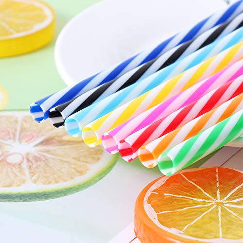 OUNONA Kunststoff Trinkhalme Bunte Wiederverwendbare Dicke Strohhalme mit Pinsel f¨¹r Party Glas 25 St¨¹cke (Mischfarben) – Bild 3