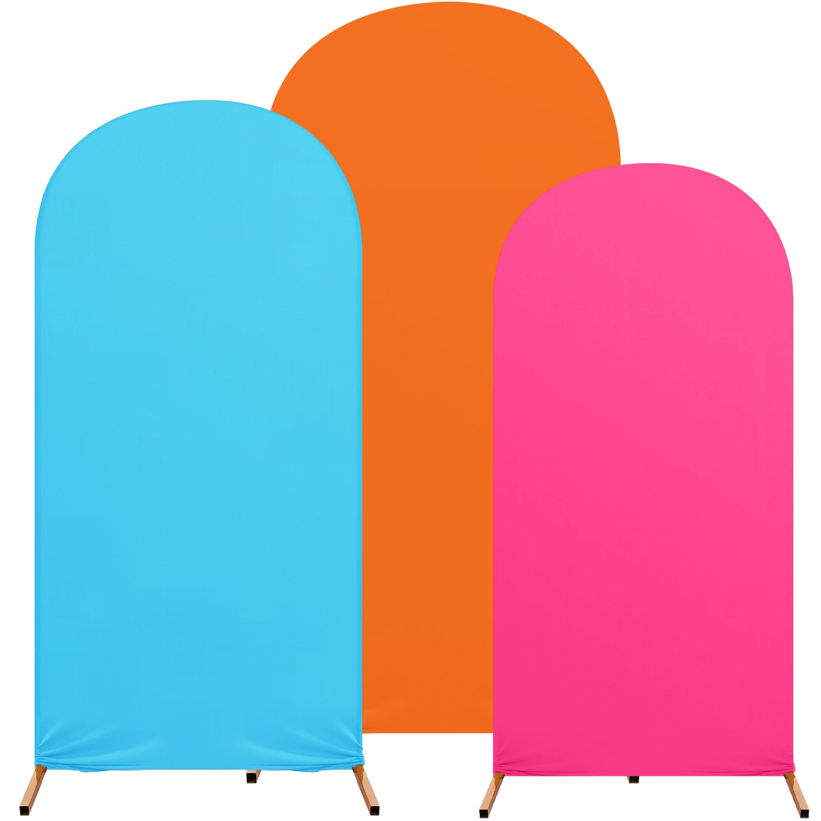 Photo 1 of Tingjoo HawaiiTheme Birthday Party Decoration, Set of 3 Theme Print Arch Cover Spandex Fitted Wedding Arch Stand Covers for Birthday Party, 4ft, 5ft, 6ft