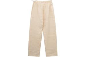 Carinaca 100% Cotton Maternity Lounge Pants Adjustable Waist Loose Sleep Pajama Bottoms for Pregnancy & Postpartum