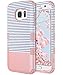 ULAK S7 Edge Case, Galaxy S7 Edge Case, 3 in 1 Hard PC + Soft Silicone Hybrid Dust Scratch Resistance Protective Cover for Samsung Galaxy S7 Edge (Minimal Stripes Rose Gold)