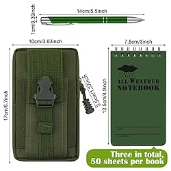 Eaasty 5 Pcs Waterproof Notebook Tactical 3 x 5