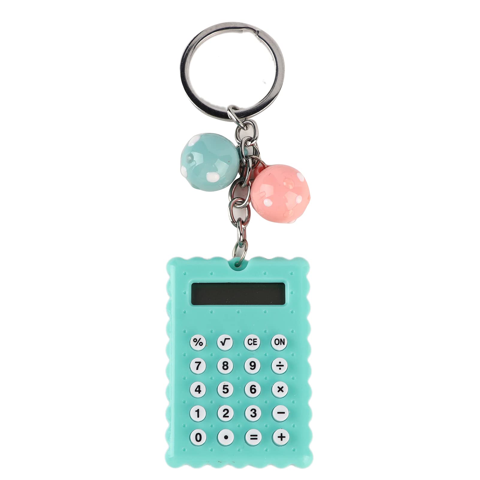 Portable Candy Color Keychain Calculator with Soft Silicone Buttons, 8 Bit Display for General Calculations, Ideal Present for Colleagues, Families, Friends Etc (Green)