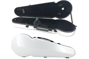 WUQIMUSC Viola Case 16 inch Lightweight Carbon Fiber, Adjustable Velcro Neck Pad suitable for sizes 15-16.5 inches, Thickened Lining, Built-in Hygrometer, Sturdy Handle,with Backstraps (White)